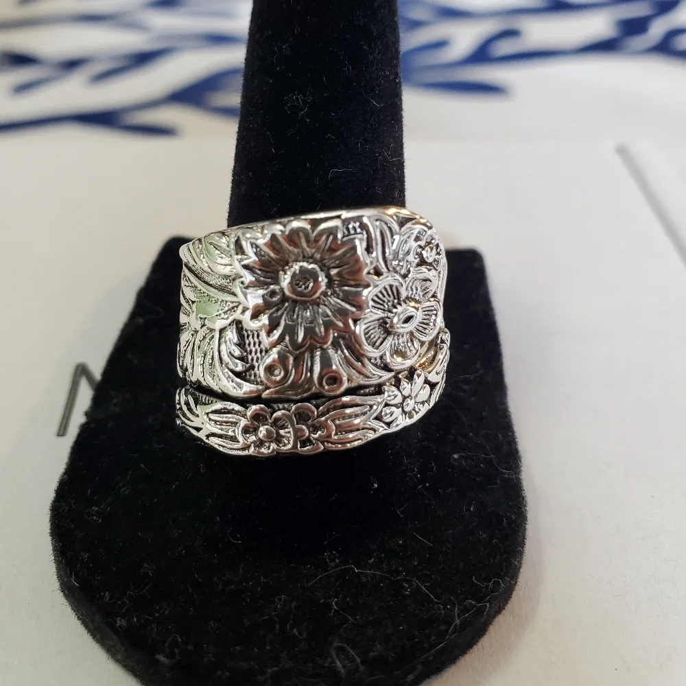 Sunflower Spoon Ring Adjustable
